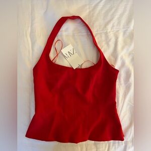 Zara red halter top